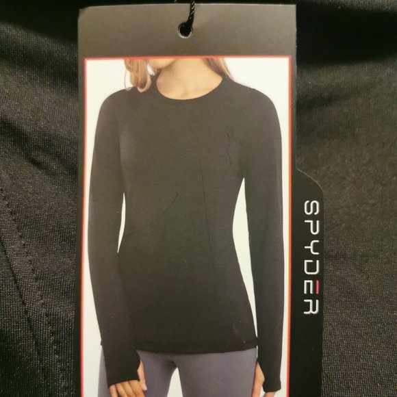 Spyder Women’s Brushed Crew Neck Top (Black) S/P - Picture 6 of 8
